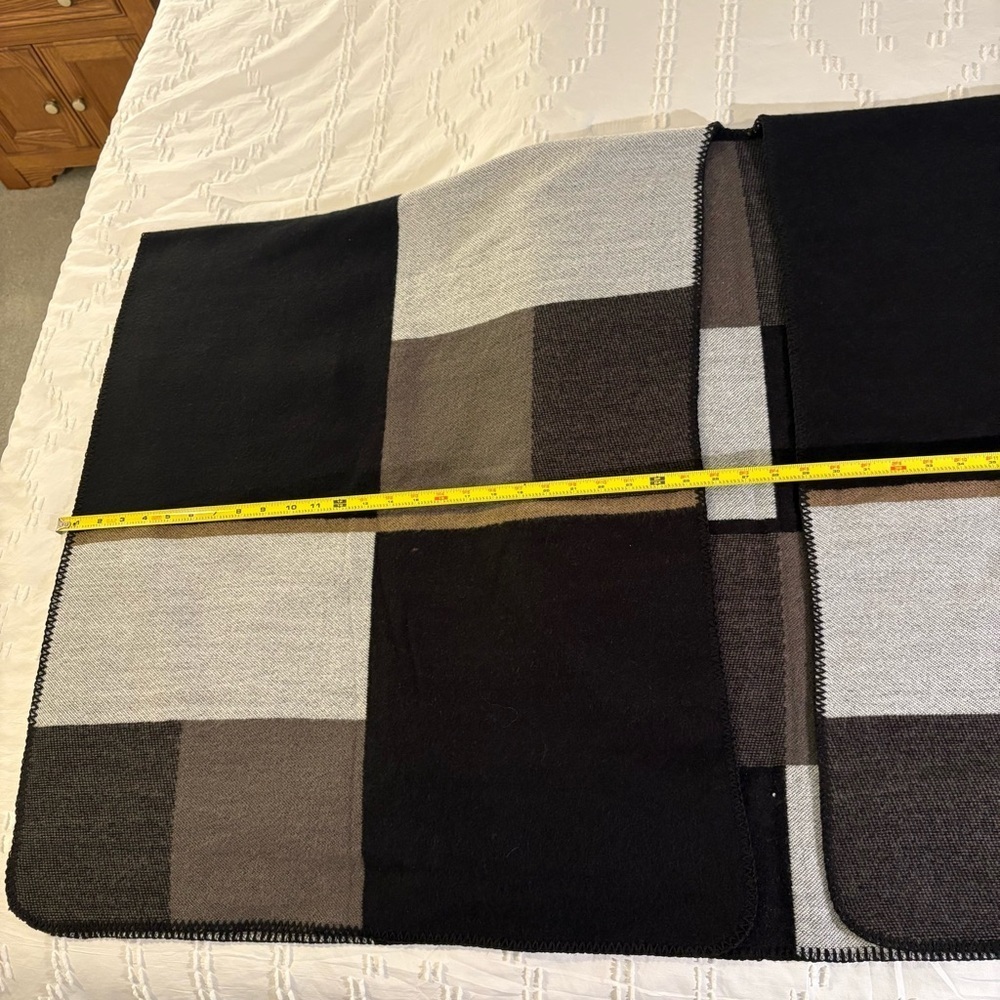 Colorblock Plaid Open Front Ruana Shawl Wrap One Size Fits Most - Picture 4 of 6